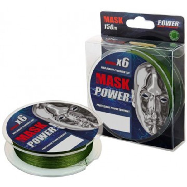 Леска плетеная Akkoi Mask Power X6 dark-green, 150м/0.10мм