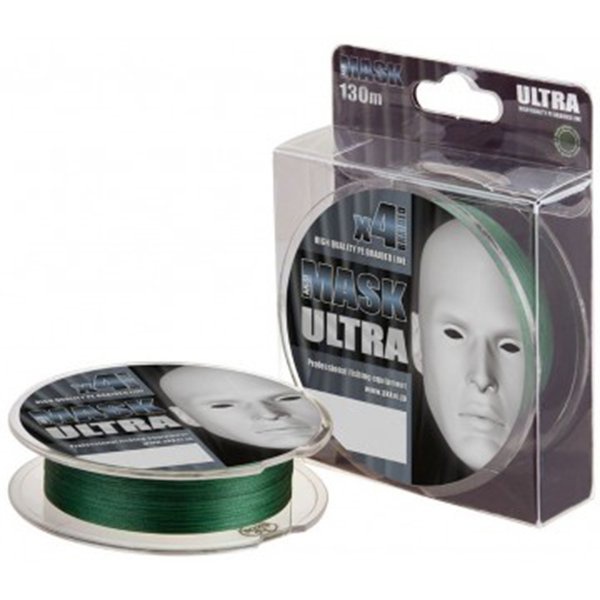 Леска плетеная Akkoi Mask Ultra dark-green, 130м/0.08мм