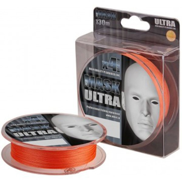 Леска плетеная Akkoi Mask Ultra orange, 130м/0.14мм