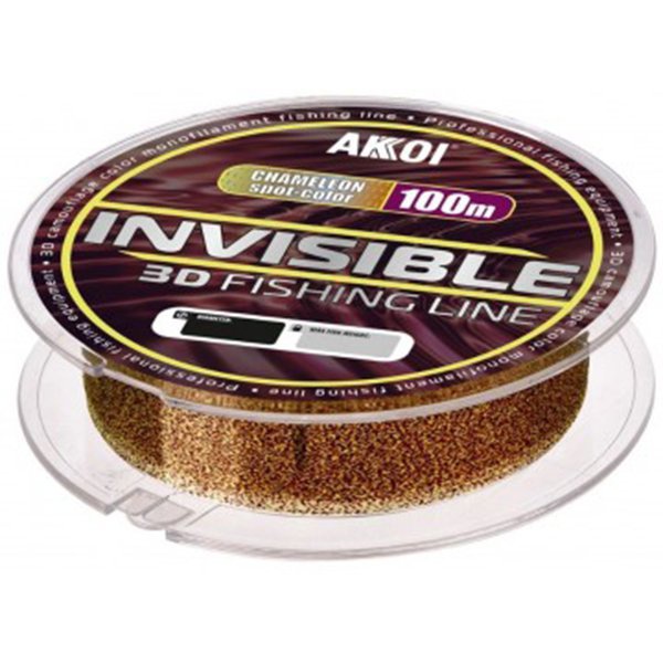 Леска монофильная Akkoi Invisible 3D хамелеон, 100м/0.30мм