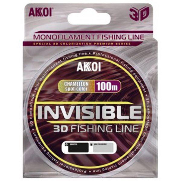 Леска монофильная Akkoi Invisible 3D хамелеон, 100м/0.50мм