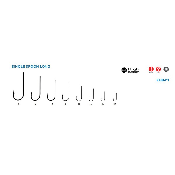Крючок KOI Single Spoon Long (BN, 10 шт) №1