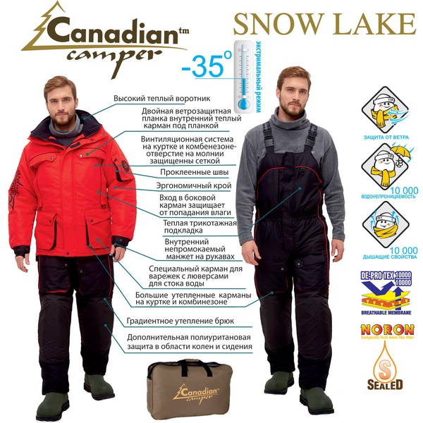 Костюм зимний Canadian Camper Snow Lake Pro Red/Black