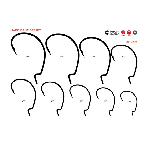 Крючок офсетный KOI Hard Game Offset (NB, 5 шт) №12/0