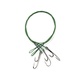 Поводок Namazu Leader 1х7 Nylon Coated Green (с живцовым крючком 4715 Double Ryder, 3 шт.) d-0,48 мм, 40 см. Фото 1