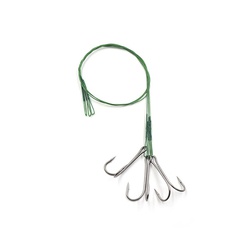 Поводок Namazu Leader 1х7 Nylon Coated Green (с двойным крючком 7826 Double, 3 шт.) d-0,33 мм, 30 см