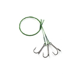 Поводок Namazu Leader 1х7 Nylon Coated Green (с двойным крючком 7826 Double, 3 шт.) d-0,48 мм, 40 см