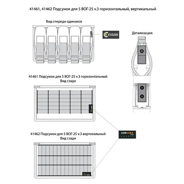 Подсумок Сплав для 5 ВОГ-25 v.3 (горизонтальный) олива