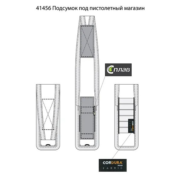 Подсумок Сплав под пистолетный магазин черный