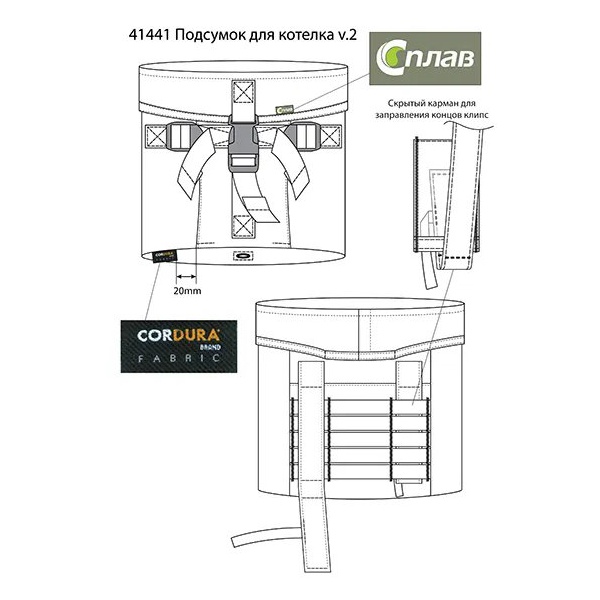 Подсумок Сплав для котелка v.2 цифровая флора