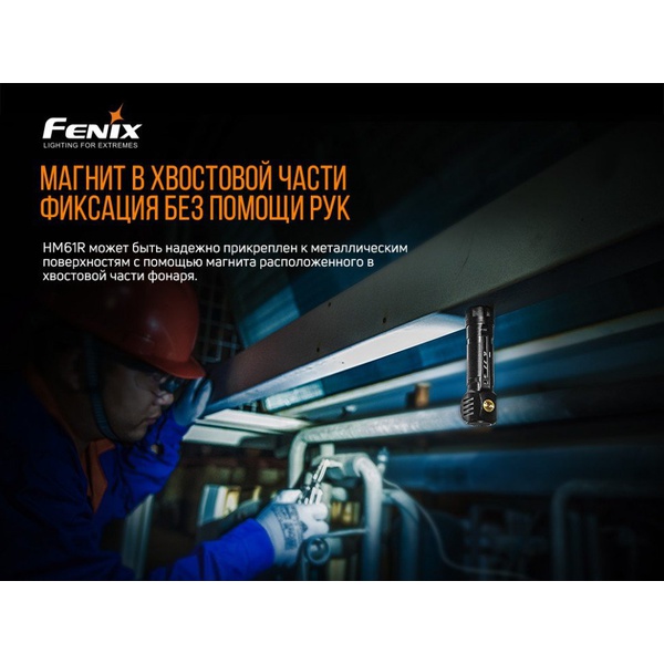 Фонарь налобный Fenix HM61R + складной нож Ruike S22 черный