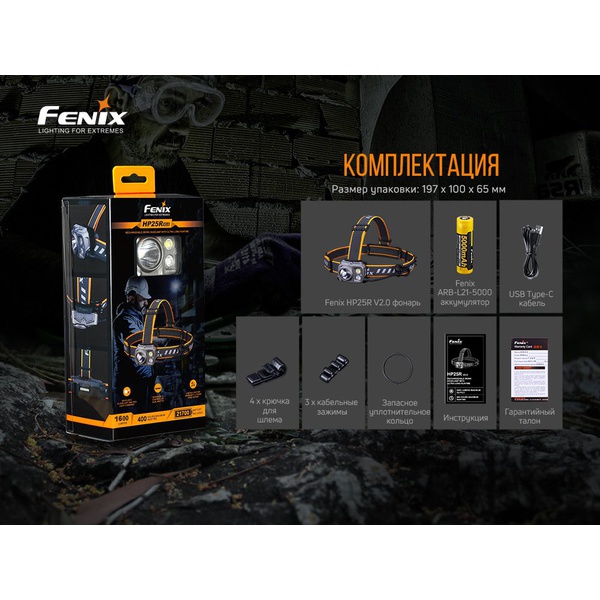 Фонарь налобный Fenix HP25RV2.0