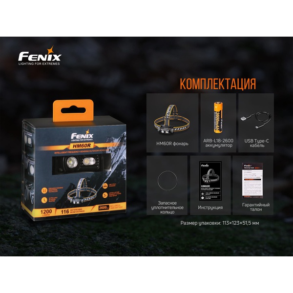 Фонарь налобный Fenix HM60R