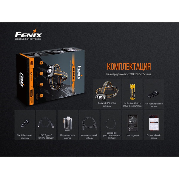 Фонарь налобный Fenix HP30R V2.0