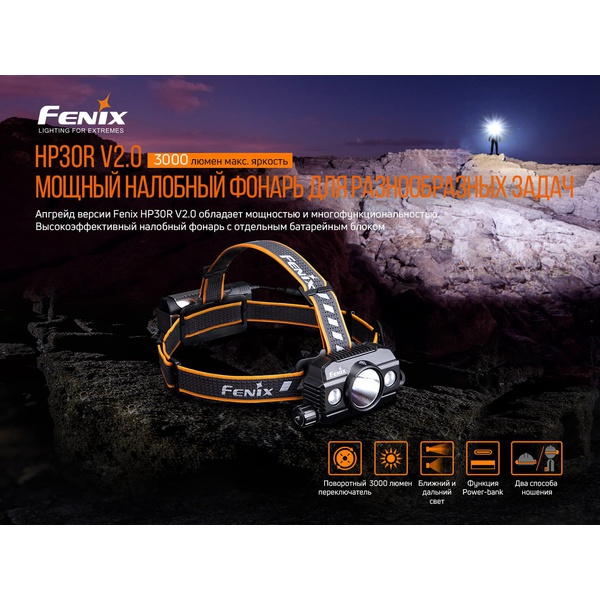Фонарь налобный Fenix HP30R V2.0