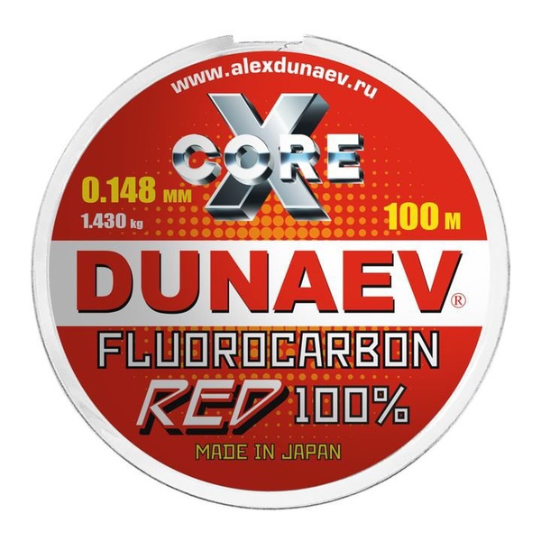 Леска Dunaev Fluorocarbon Red 100 м 0,148 мм