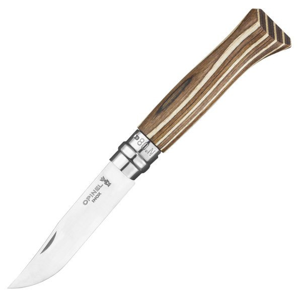 Нож Opinel №08 (ручка из березы) коричневый