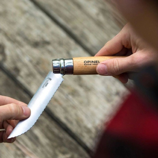 Нож Opinel №12 (рукоять из бука, серрейторная заточка)