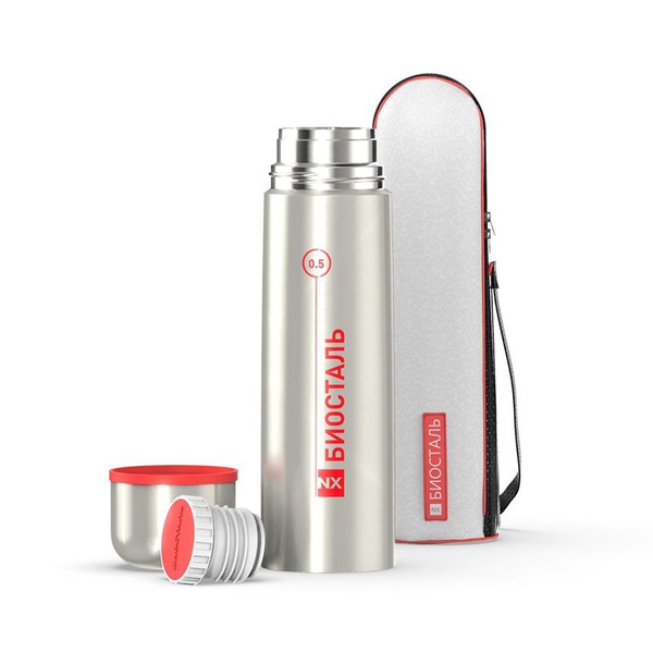 Термос Biostal NX-500B (в чехле) стальной, 0,5 л
