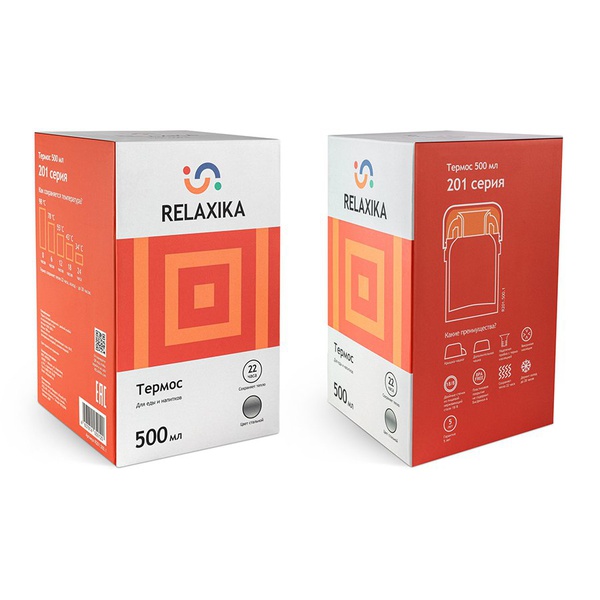 Термос Relaxika 201 (универсальный) стальной, 0,5 л
