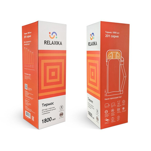 Термос Relaxika 201 (универсальный) стальной, 1,8 л