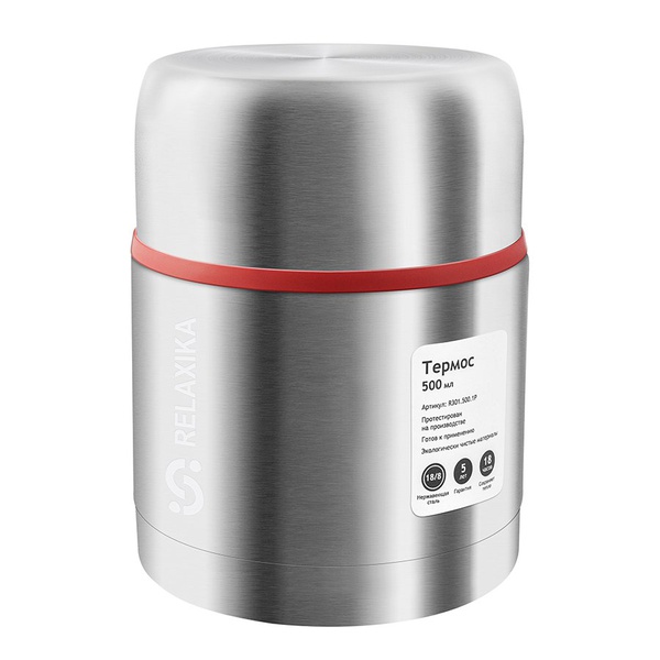 Термос Relaxika 301 (с термочехлом) стальной, 0,5 л
