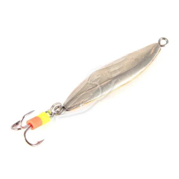 Блесна Яман Пиявка с тройником никель/латунь, 30 мм