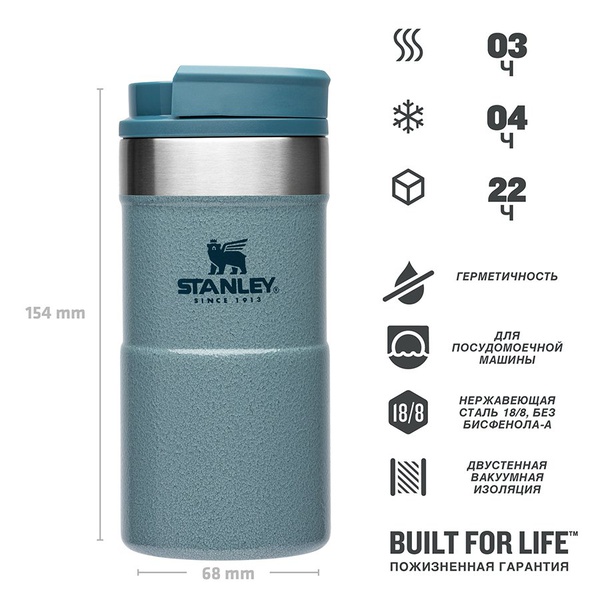 Термокружка Stanley Classic Neverleak голубой, 0,25 л