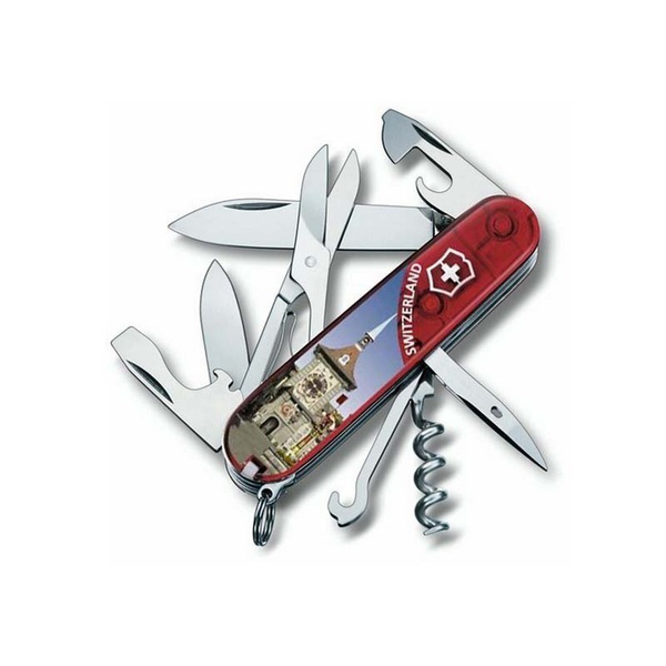 Нож Victorinox Climber (подар. упаковка) полупрозрачный красный, Bern