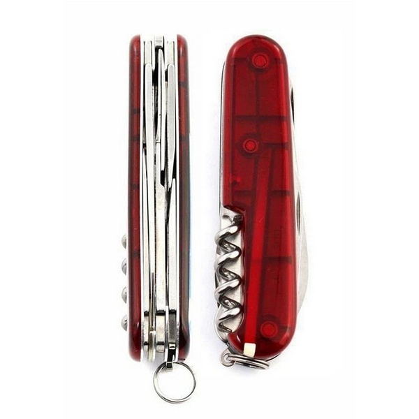 Нож Victorinox Climber (подар. упаковка) полупрозрачный красный, Bern