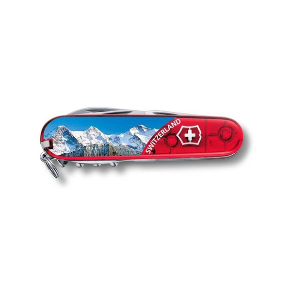 Нож Victorinox Climber (подар. упаковка) полупрозрачный красный, Jungfrau