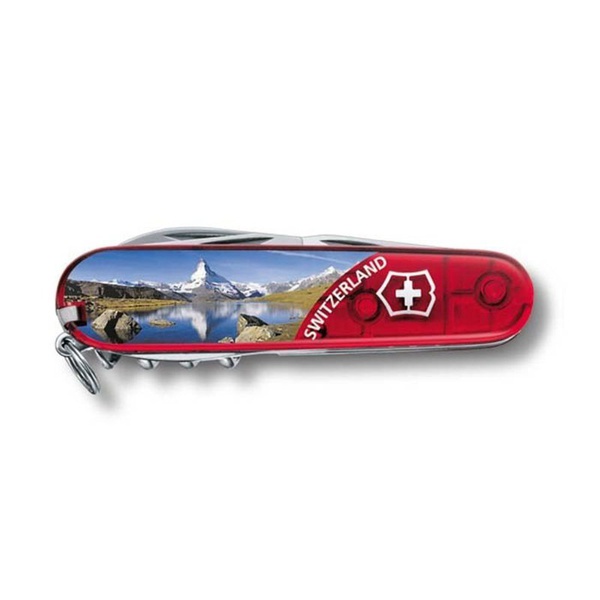 Нож Victorinox Climber (подар. упаковка) полупрозрачный красный, Matterhorn