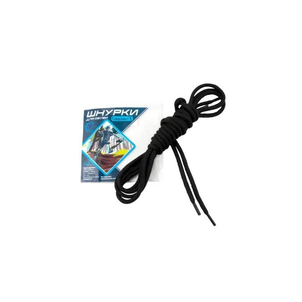 Шнурки для обуви Следопыт (круглые, 100 см) черный