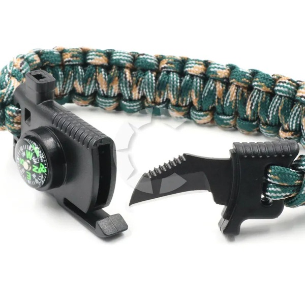 Браслет из паракорда Следопыт (свисток, огниво, компас, лезвие) 24,5х2 см
