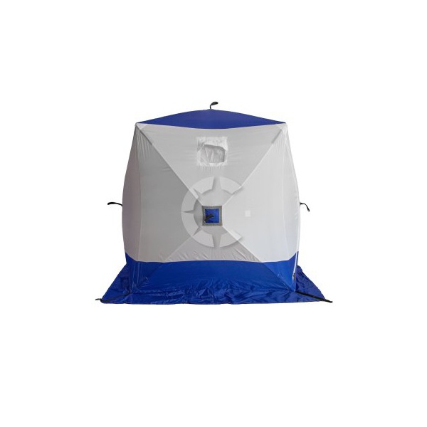 Палатка зимняя Следопыт Куб 1,5 х 1,5 м (1 слой) бело-синий, Oxford 210D