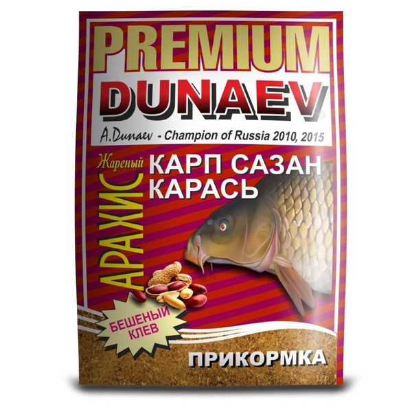 Прикормка Dunaev Premium 1 кг Карп Сазан Жареный арахис