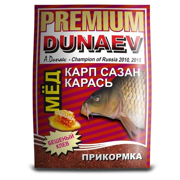 Прикормка Dunaev Premium 1 кг Карп Сазан Мёд Красная