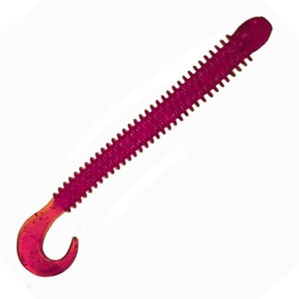Приманка Dunaev DS Worm Zander (130) маджента, блёстки чёрные, 108 мм, 5 шт.