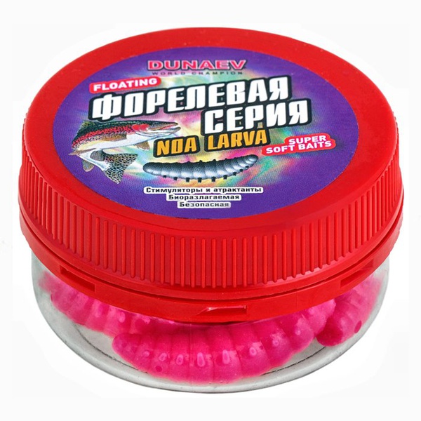 Приманка Dunaev DT Noa Larva (150) розовый, 30 мм, 7 шт.