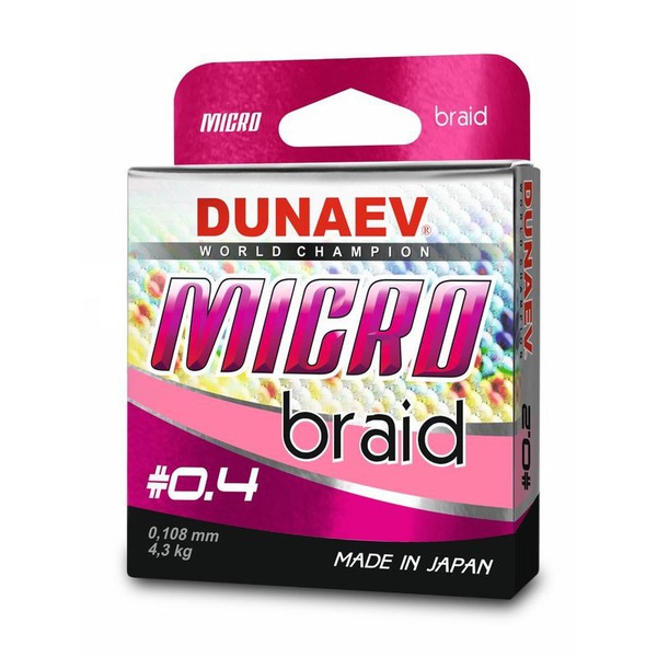 Шнур Dunaev Micro PEx4 (100 м) Pink, #0.4