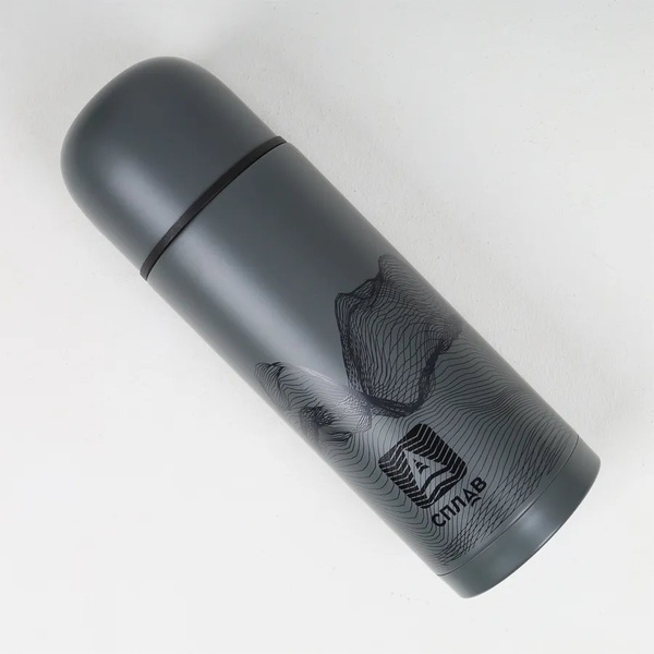 Термос Сплав SBM серый /принт, 1 л