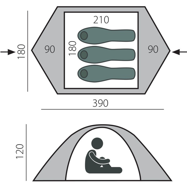 Палатка BTrace Vang 3 зеленый/бежевый