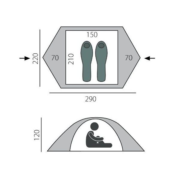 Палатка BTrace Point 2+ зеленый/бежевый