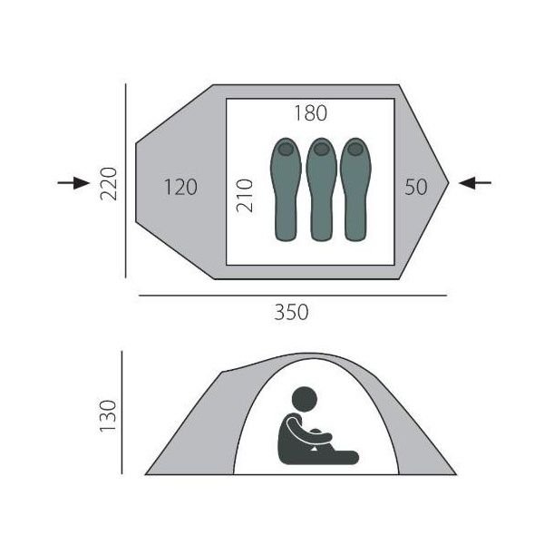 Палатка BTrace Canio 3 зеленый/бежевый