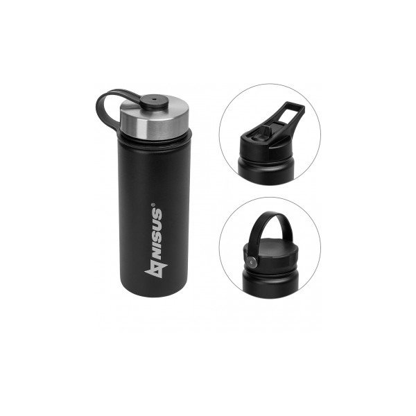 Термобутылка Nisus NA.SW-18-B (три крышки) черный