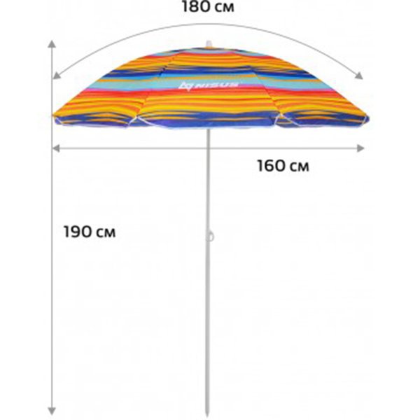 Зонт пляжный Nisus N-180-SO (1,8м прямой) полосы