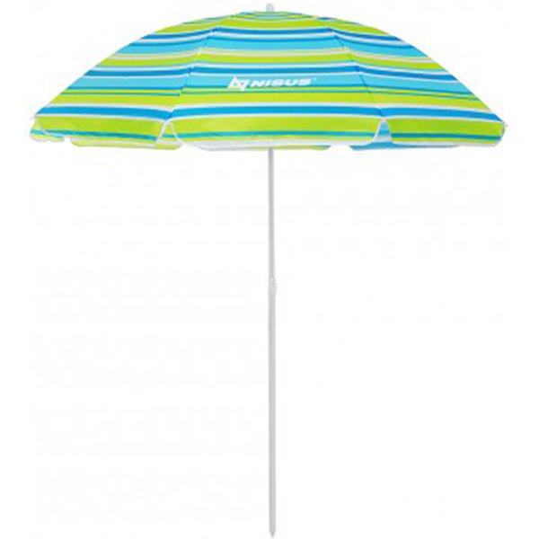 Зонт пляжный Nisus N-200N-SB (2 м, с наклоном) разноцветные полосы