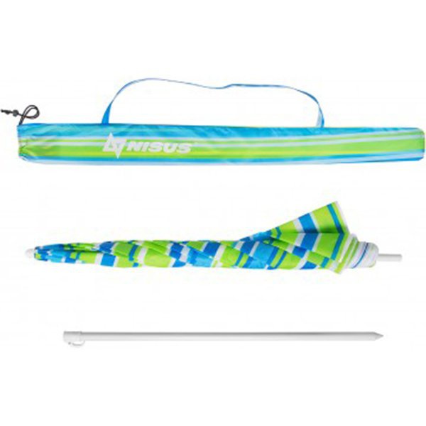 Зонт пляжный Nisus N-200N-SB (2 м, с наклоном) разноцветные полосы