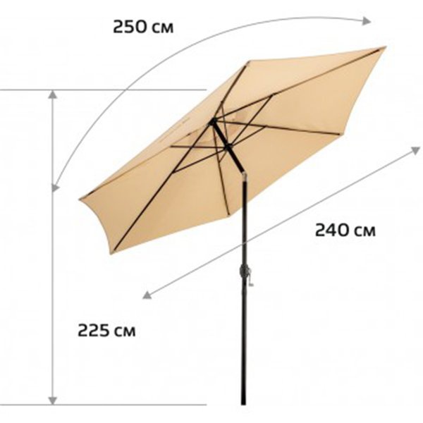 Зонт садовый Nisus N-GP1911-250-B