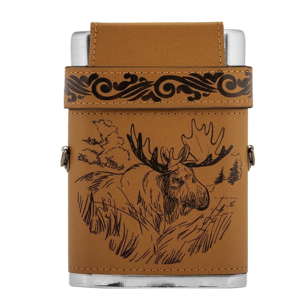 Фляжка Guotai Лось PBP-8 (фляжка 240 мл + 3 стопки + ремешок)